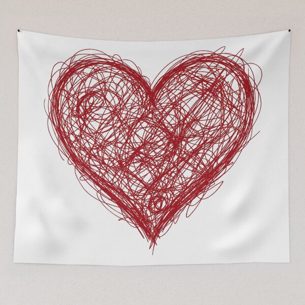 Item preview, Messy Red Scribble Heart Tangled Line Art designed and sold by seven things shop.