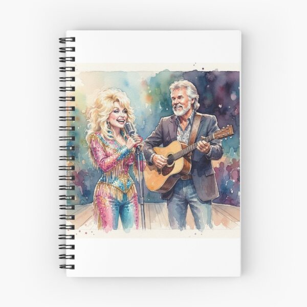 Item preview, Dolly Parton and Kenny Rogers Watercolor Painting designed and sold by Halifaxartguy.
