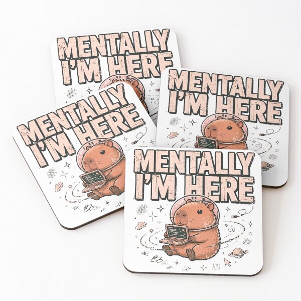Item preview, Mentally Im Here Cute Astronaut Capybara Space Laptop T-Shirt designed and sold by Arextr.