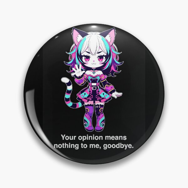 Item preview, Chibi Catgirl Your Opinion Means Nothing to Me Goodbye | Sassy Anime Sticker designed and sold by Amber Sky Creations.