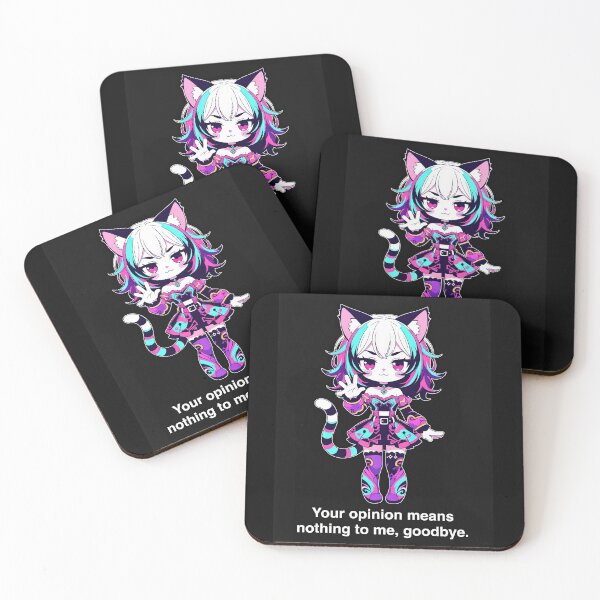 Item preview, Chibi Catgirl Your Opinion Means Nothing to Me Goodbye | Sassy Anime Sticker designed and sold by Amber Sky Creations.