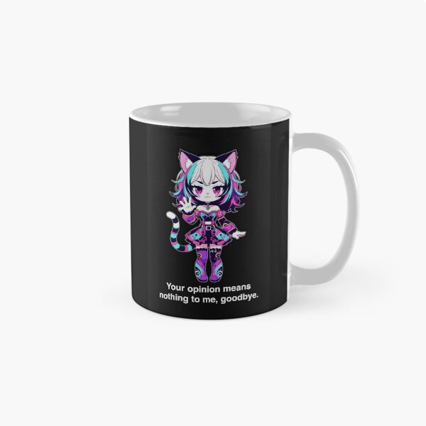 Item preview, Chibi Catgirl Your Opinion Means Nothing to Me Goodbye | Sassy Anime Sticker designed and sold by Amber Sky Creations.