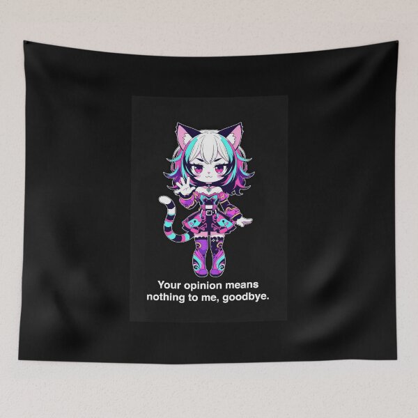 Item preview, Chibi Catgirl Your Opinion Means Nothing to Me Goodbye | Sassy Anime Sticker designed and sold by Amber Sky Creations.