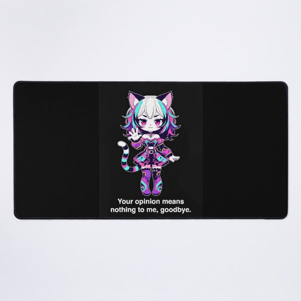 Item preview, Chibi Catgirl Your Opinion Means Nothing to Me Goodbye | Sassy Anime Sticker designed and sold by Amber Sky Creations.