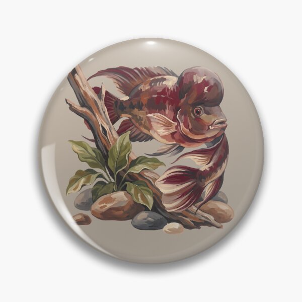 Item preview, Painted Flowerhorn Cichlid Aquascape Art designed and sold by MythicCotton.