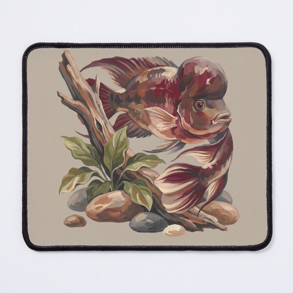 Item preview, Painted Flowerhorn Cichlid Aquascape Art designed and sold by MythicCotton.
