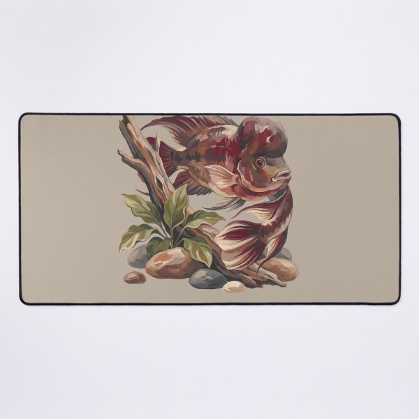 Item preview, Painted Flowerhorn Cichlid Aquascape Art designed and sold by MythicCotton.