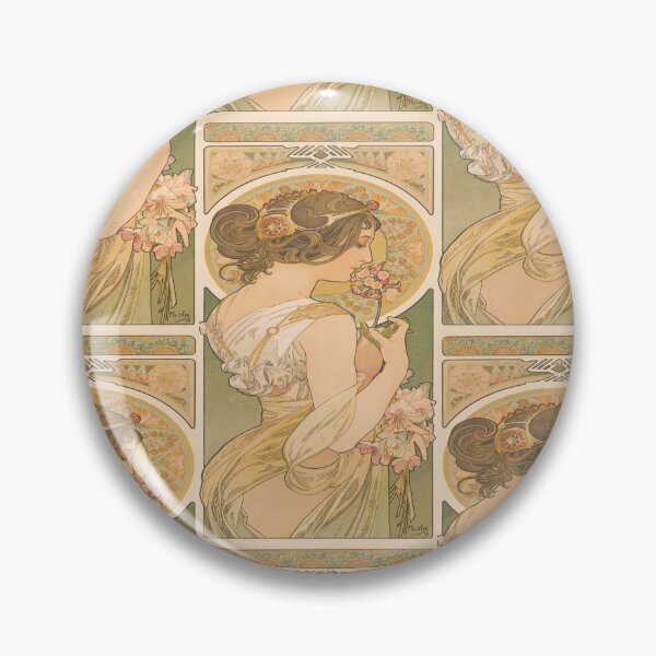 Item preview, Woman Smelling Flowers Nouveau Panel designed and sold by artofuniverse.
