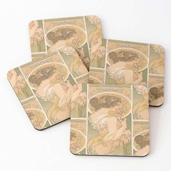 Item preview, Woman Smelling Flowers Nouveau Panel designed and sold by artofuniverse.