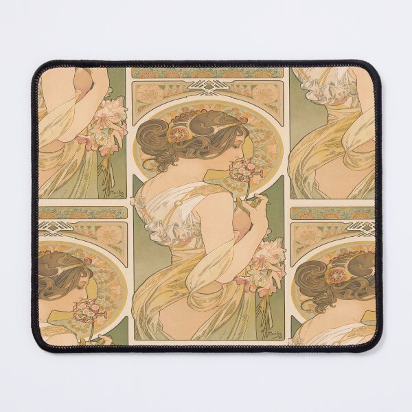 Item preview, Woman Smelling Flowers Nouveau Panel designed and sold by artofuniverse.