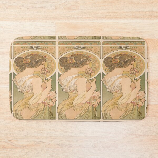 Item preview, Woman Smelling Flowers Nouveau Panel designed and sold by artofuniverse.
