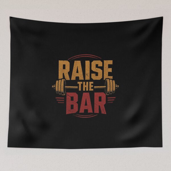 Item preview, Raise The Bar Gym Motivational Barbell Fitness T-Shirt designed and sold by HYPNK.
