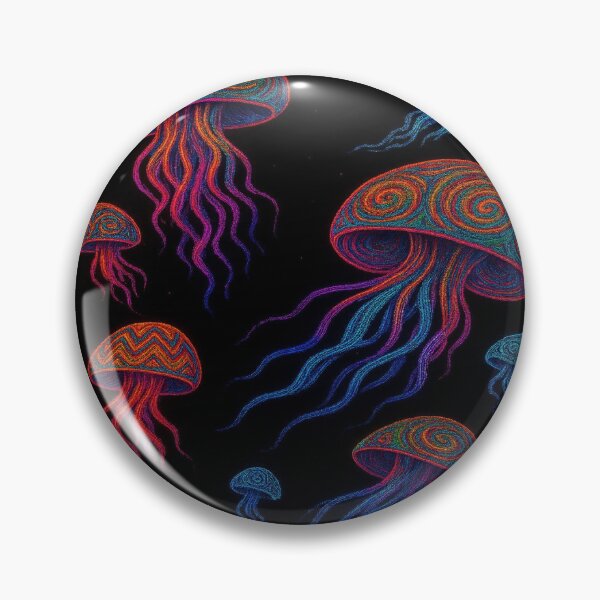 Item preview, Neon Psychedelic Jellyfish Pattern Celestial Ocean Art designed and sold by myforestfog.
