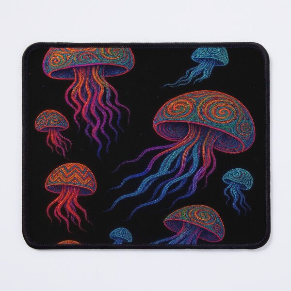 Item preview, Neon Psychedelic Jellyfish Pattern Celestial Ocean Art designed and sold by myforestfog.
