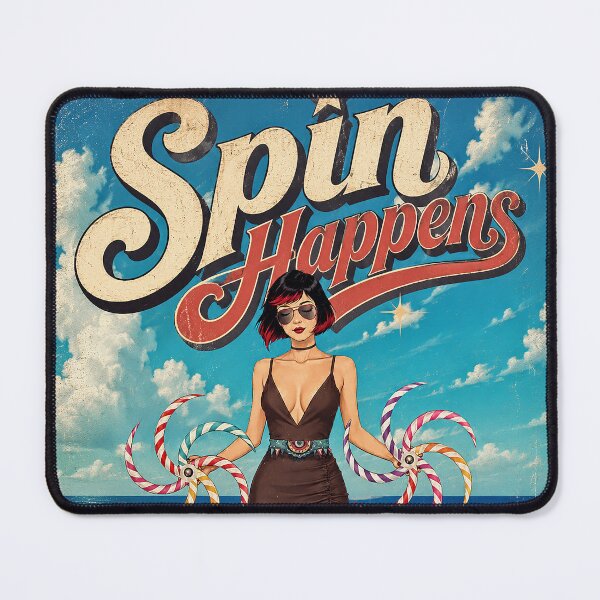Item preview, Spin Happens - Retro Beach Girl Vintage Pop Art Illustration designed and sold by Hen-C-Art.