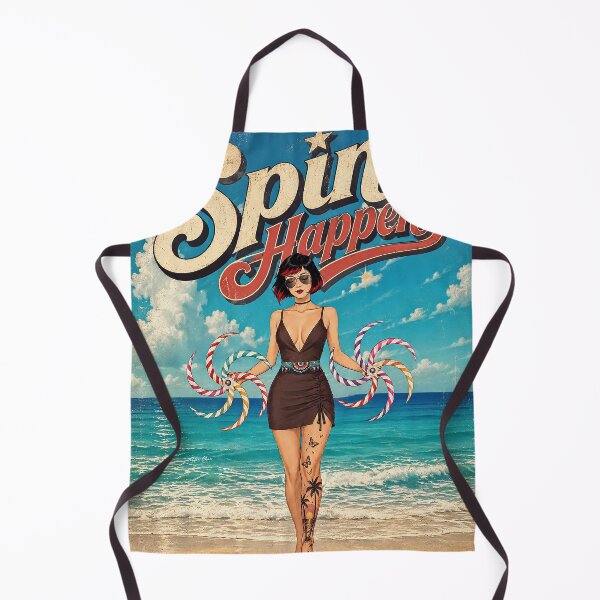 Item preview, Spin Happens - Retro Beach Girl Vintage Pop Art Illustration designed and sold by Hen-C-Art.