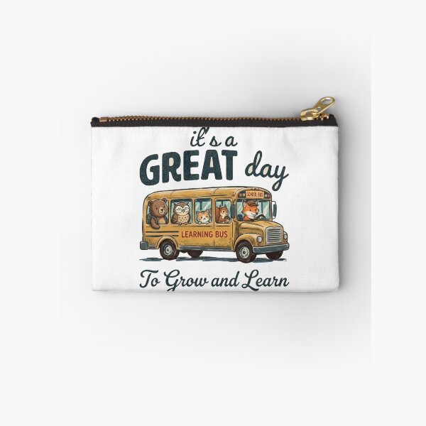 Item preview, It's a Great Day to Grow and Learn | Cute Teacher Shirt | Back to School Design | School Bus & Woodland Animals designed and sold by TheDigitalArtisianHub.