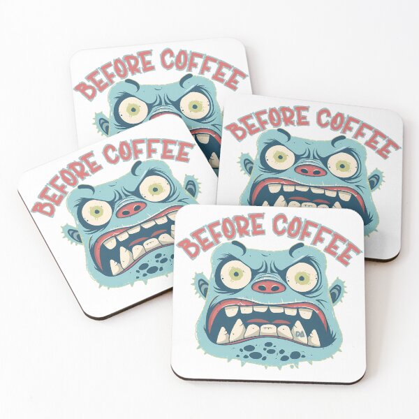 Item preview, Before Coffee Angry Blue Monster Vintage Cartoon Mascot Funny Cafe Humor Streetwear Graphic designed and sold by DesignArtist.ia.