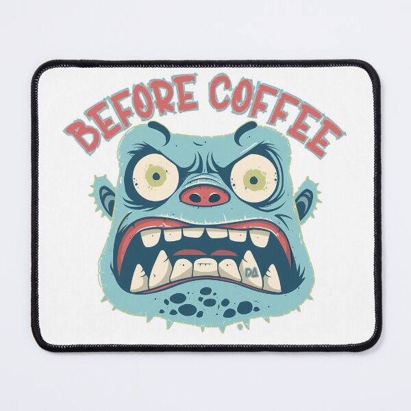Item preview, Before Coffee Angry Blue Monster Vintage Cartoon Mascot Funny Cafe Humor Streetwear Graphic designed and sold by DesignArtist.ia.
