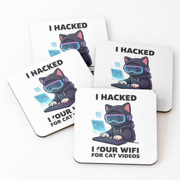 Item preview, Funny Hacker Cat - I Hacked Your Wifi For Cat Videos designed and sold by GoldenPaw Society.
