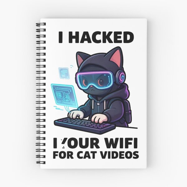 Item preview, Funny Hacker Cat - I Hacked Your Wifi For Cat Videos designed and sold by GoldenPaw Society.