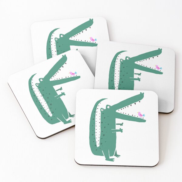 Artikelvorschau, Niedliches Krokodil mit kleiner Vogelillustration von Carla Daly entworfen und verkauft von Carla Daly.