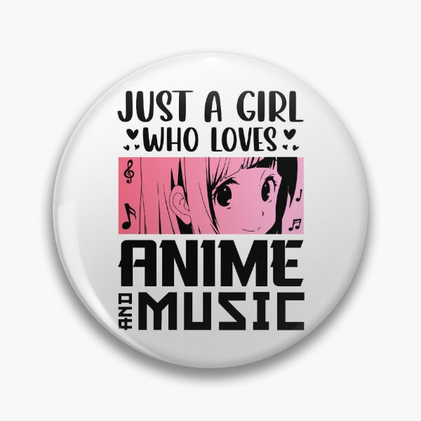 Item preview, Just A Girl Who Loves Anime & Music – Kawaii Anime Quote designed and sold by bella-rosa87.