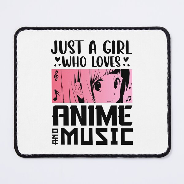 Item preview, Just A Girl Who Loves Anime & Music – Kawaii Anime Quote designed and sold by bella-rosa87.