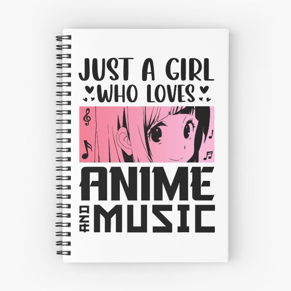 Item preview, Just A Girl Who Loves Anime & Music – Kawaii Anime Quote designed and sold by bella-rosa87.