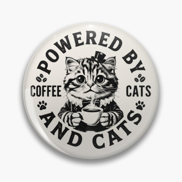Item preview, Powered by Coffee and Cats – Funny Cat Lover T‑Shirt & Sticker designed and sold by ZyxDes.