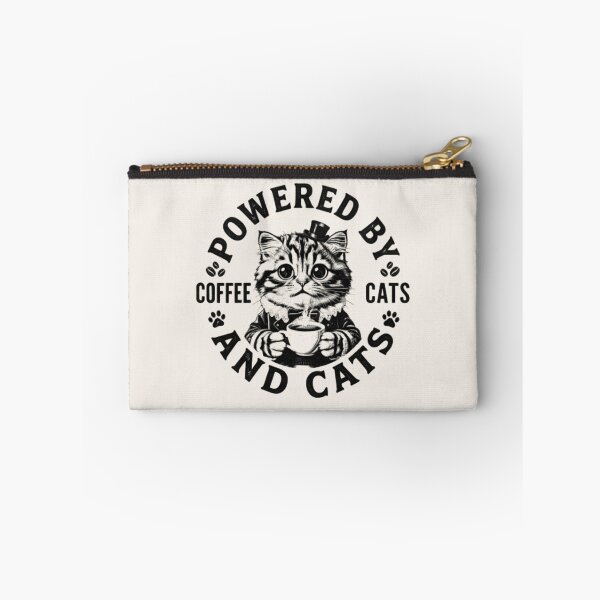 Item preview, Powered by Coffee and Cats – Funny Cat Lover T‑Shirt & Sticker designed and sold by ZyxDes.