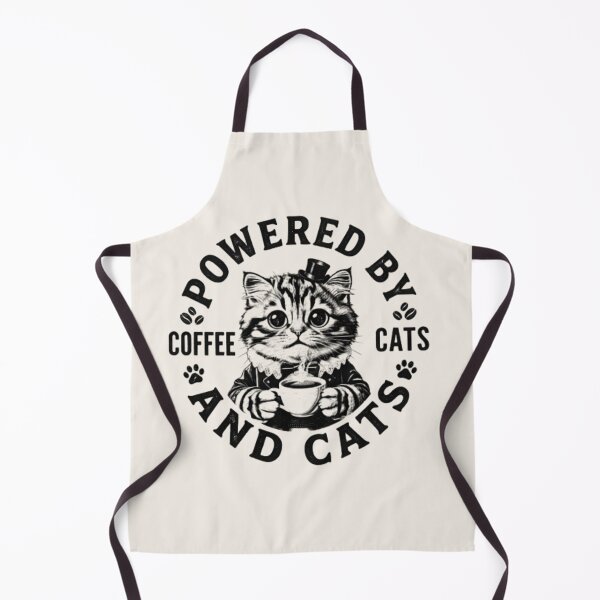 Item preview, Powered by Coffee and Cats – Funny Cat Lover T‑Shirt & Sticker designed and sold by ZyxDes.