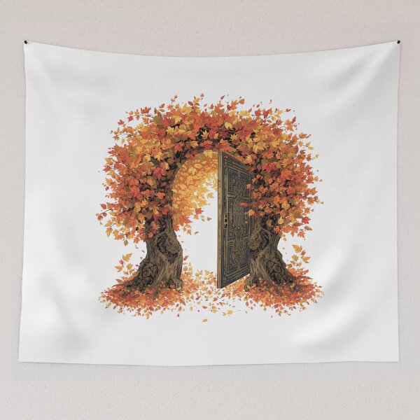 Item preview, The Door Hidden in Autumn designed and sold by catcurio.