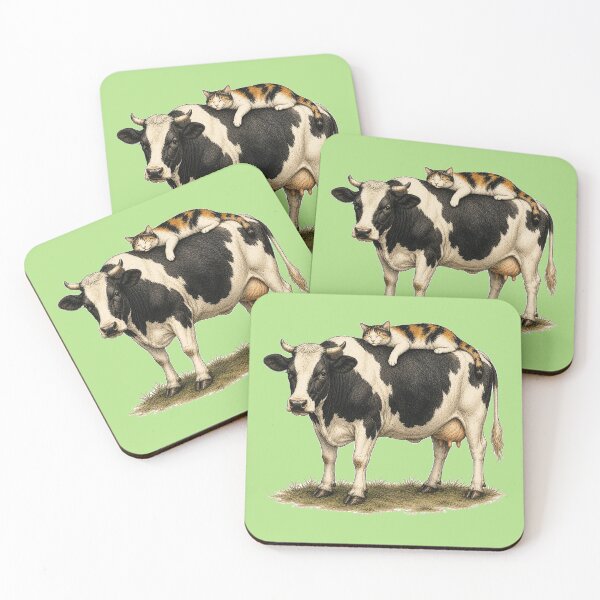 Item preview, Sleepy Calico Cat Napping on a Dairy Cow designed and sold by Aguri-tei.