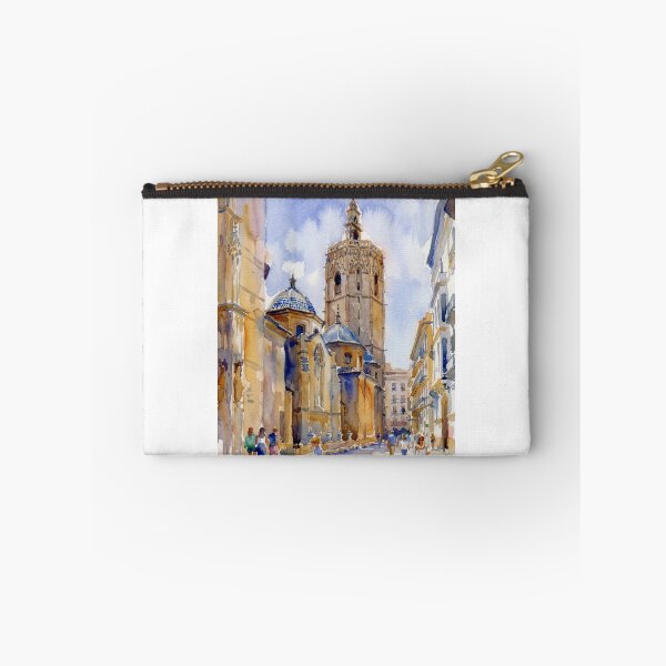 Item preview, Miguelete Tower Valencia Watercolor Painting designed and sold by caracatita75.