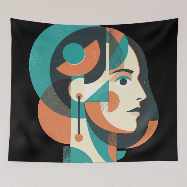 Item preview, Abstract Geometric Woman Portrait designed and sold by seven things shop.