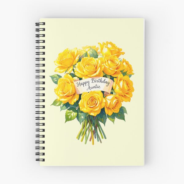 Item preview, Happy Birthday Auntie – Yellow Rose Bouquet Birthday Card designed and sold by EmeraldeaArt.