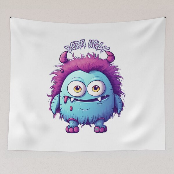 Item preview, Born Ugly Funny Cute Monster Vintage Graffiti Cartoon Mascot Fluffy Creature Streetwear Graphic designed and sold by DesignArtist.ia.