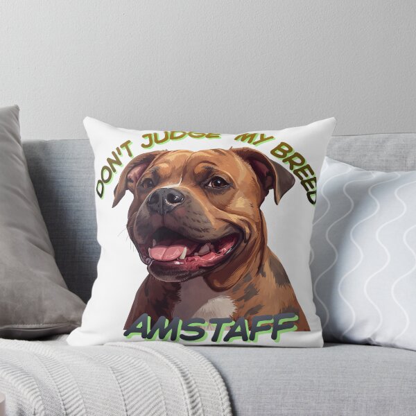 Item preview, Don't Judge My Breed - Cute Smiling Amstaff Dog designed and sold by Krystek-Studio .