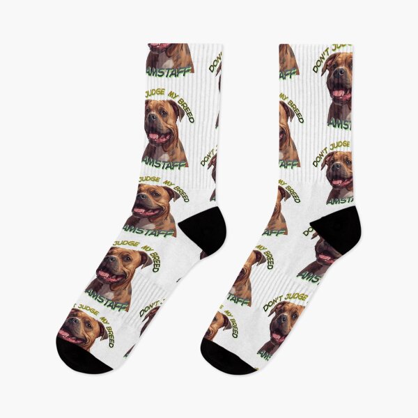Item preview, Don't Judge My Breed - Cute Smiling Amstaff Dog designed and sold by Krystek-Studio .