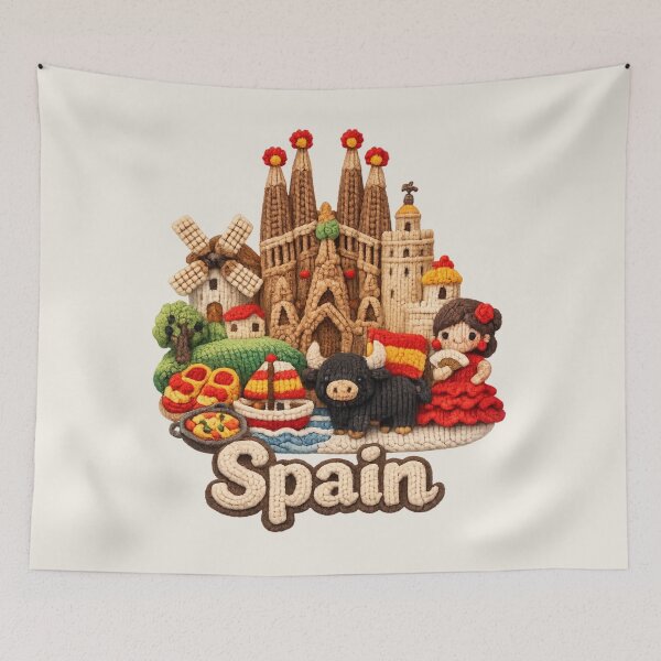Item preview, Cute Knitted Spain Landmark | Handmade Yarn Knit Travel Souvenir designed and sold by Moons Studio.
