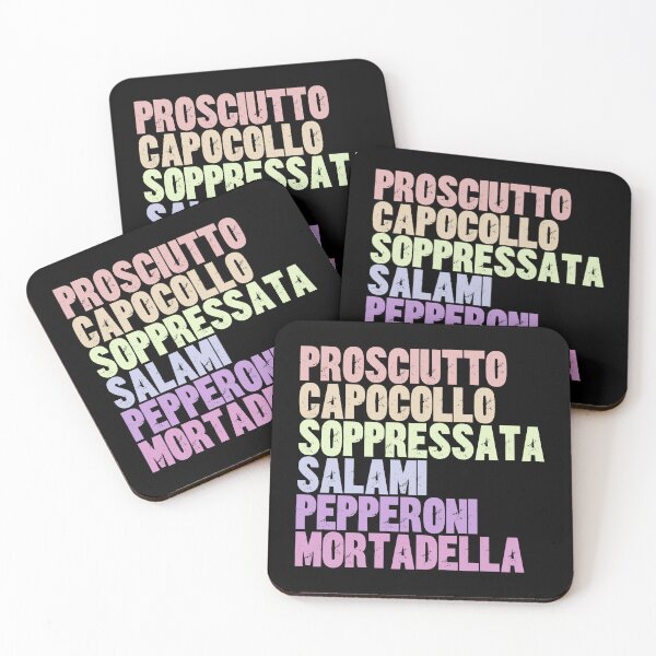 Item preview, Prosciutto Capocollo Soppressata Salami Pepperoni Mortadella Italian Cured Meats Foodie designed and sold by SkeletonsDanger.