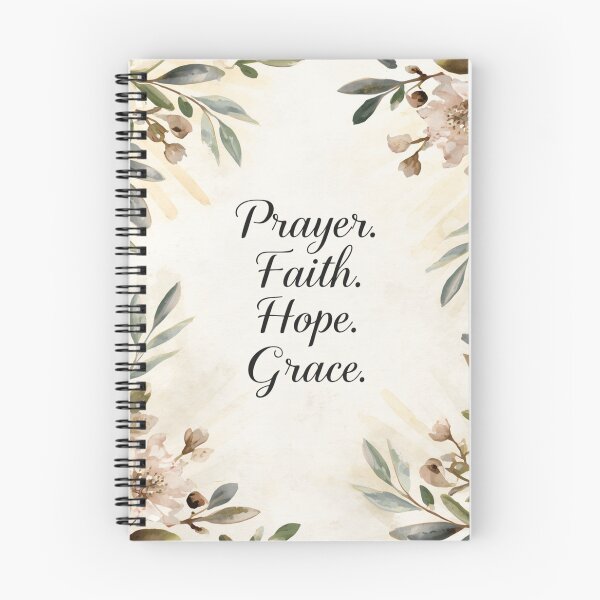 Item preview, Prayer Faith Hope Grace Journal - Christian Faith Notebook with Watercolor Design designed and sold by EmiliLove.