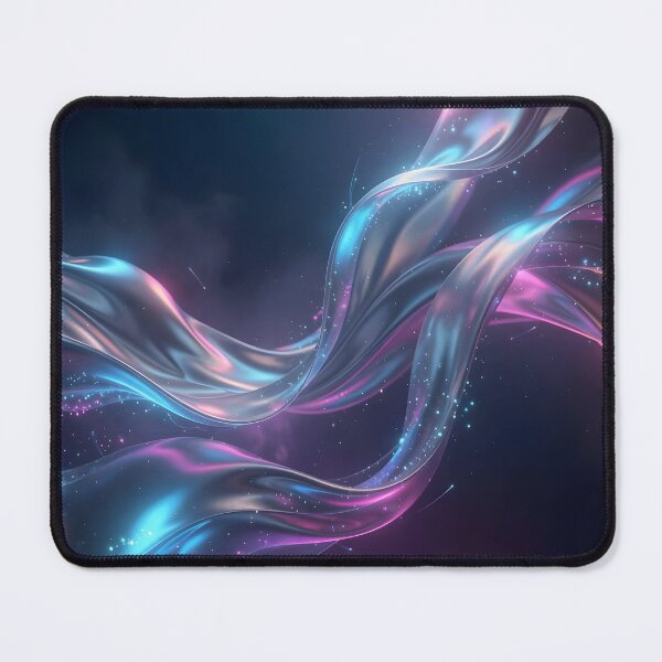 Item preview, Celestial Neon Silk Flow | Luminous Abstract Cosmic Waves designed and sold by DreamyWallVibes.
