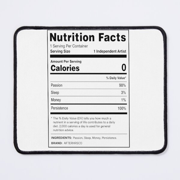 Item preview, Nutrition Facts - Music Producer - AfterHrsCo - Late Night Creator Streetwear Design designed and sold by AfterHrsCo.