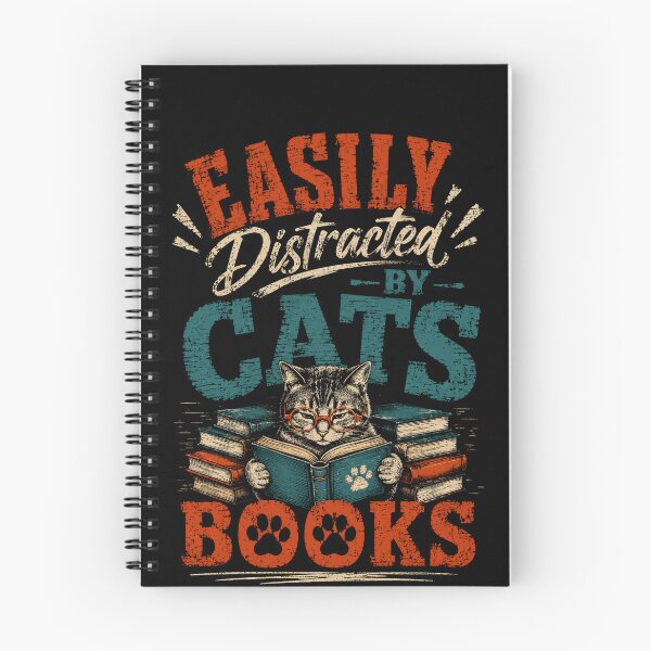 Item preview, Easily Distracted By Cats Books Cat Lover Reader Bookworm designed and sold by HumansStuck12.