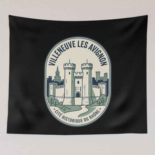 Item preview, Villeneuve Les Avignon French Castle Vintage Travel Emblem designed and sold by k3rstman1.