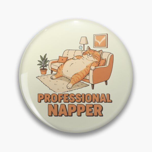 Item preview, Professional Napper – Lazy Cat on Couch Funny T‑Shirt & Sticker designed and sold by ZyxDes.