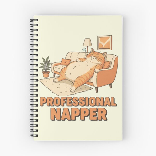 Item preview, Professional Napper – Lazy Cat on Couch Funny T‑Shirt & Sticker designed and sold by ZyxDes.
