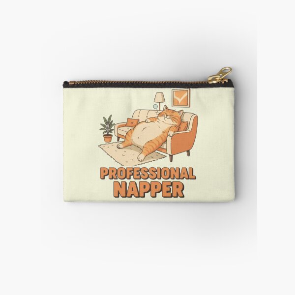 Item preview, Professional Napper – Lazy Cat on Couch Funny T‑Shirt & Sticker designed and sold by ZyxDes.
